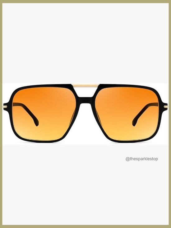 Retro Square Oversized Aviator Sunglasses UV400 for Women Men main image 4
